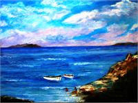 Lonely Boats As Framed Poster