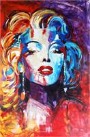 ART Marilyn Monroe Portrait Acrylic Painting On Canvas Modern Contemporary 40“x60“ ORIGINAL Ready To Hang By Kathleen Artist PRO As Greeting Card