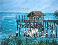 Cocoa Beach Pier As Framed Poster