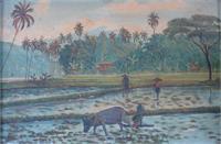 L0004 “Farmers And Rice Fields In Java“ By W Bullah