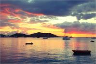 Caribbean Island Harbor Sunset At Grand Case, St. Martin