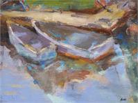 Harbored Boats As Greeting Card