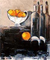 Bottles Of Wine And Oranges