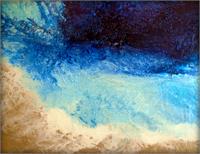 Large Textural Contemporary Abstract Beach Painting REVERIE As Framed Poster