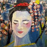 Face Of Geisha As Framed Poster