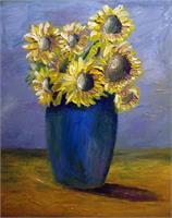 Sunflower Blue Vase