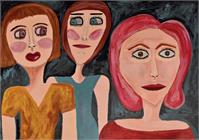 Three Women Looking As Poster
