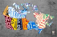 Canada License Plate Map On Gray