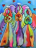 3 Heart Angels As Framed Poster