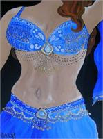 Belly Dancer In Blue As Framed Poster