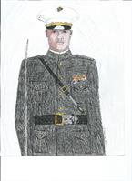 Marine Ind Dress Uniform As Greeting Card
