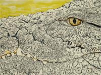 Face Of Crocodile As Framed Poster