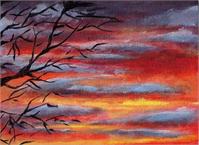 Sky On Fire As Greeting Card