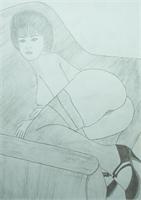 Woman On A Couch As Framed Poster