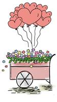 Balloons And Flowers As Greeting Card