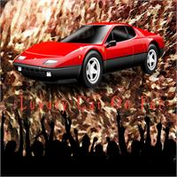 Luxury Car On Fur - Brownish Fur Oil Painting Background Texture With Crowd Cheering