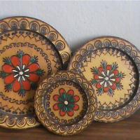 Three Wooden Plates -authentic Folklore From Maramures