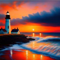 Vibrant Lighthouse