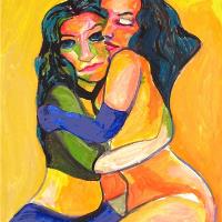 Hugs Love Sexy Painting Raquel Sarangello