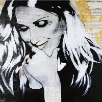 ART Celine DION Portrait Contemporary Mixed Media On Canvas Acrylic Painting Black Art Collections Modern 22“x28“ By Kathleen Artist PRO
