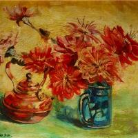L0018 Teapot And Vase Flowers