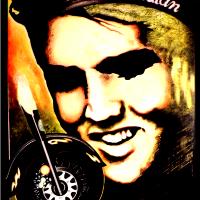 Elvis Presley Indian Motorcycle Big Portrait