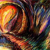 Point On No Return Lines Of Colors Under Water Magical Bridge