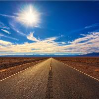 Desert Road On A Sunny Day