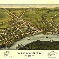 Aerial View Of Richmond, Maine (1878)