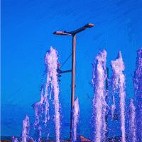 Splashes Of Fountain Water In A Fine Day