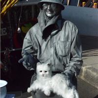 Automat With White Kitten