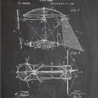 Steampunk Airship Patent Chalk