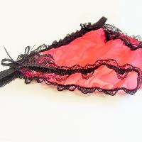 Sheer Ruffled Pouch Panties, Heart Garter Leg, Crossdresser Wedding Sissy Lingerie, All Sizes