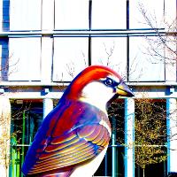 A Still Picture Of A Bird Statue