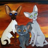Fun cat paintings