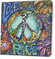 Peace N Love As Canvas