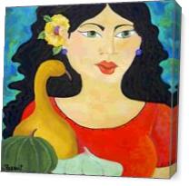 Senorita With Gourds - Gallery Wrap