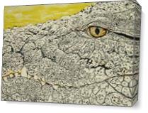 Face Of Crocodile As Canvas
