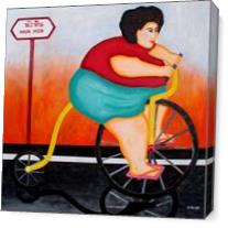 Big Cycle Lady As Canvas