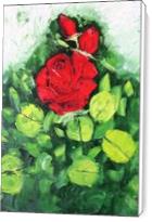 Red Rose Ikebana. - Standard Wrap