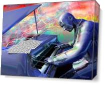 Blue Piano As Canvas