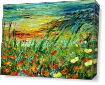 Sunset Meadow As Canvas