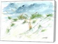 Sand Dunes Beach Painting Print - Gallery Wrap