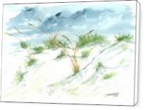 Sand Dunes Beach Painting Print - Standard Wrap