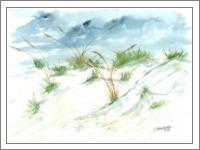 Sand Dunes Beach Painting Print - No-Wrap