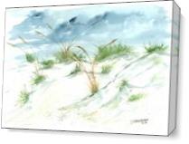 Sand Dunes Beach Painting Print - Gallery Wrap Plus