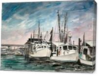 Boats Painting - Gallery Wrap