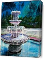 Water Fountain Acrylic Painting As Canvas