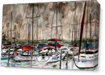 Sailboats Painting Art Print As Canvas