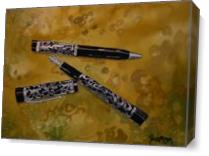 Fountain Pens Watercolor Painting As Canvas
